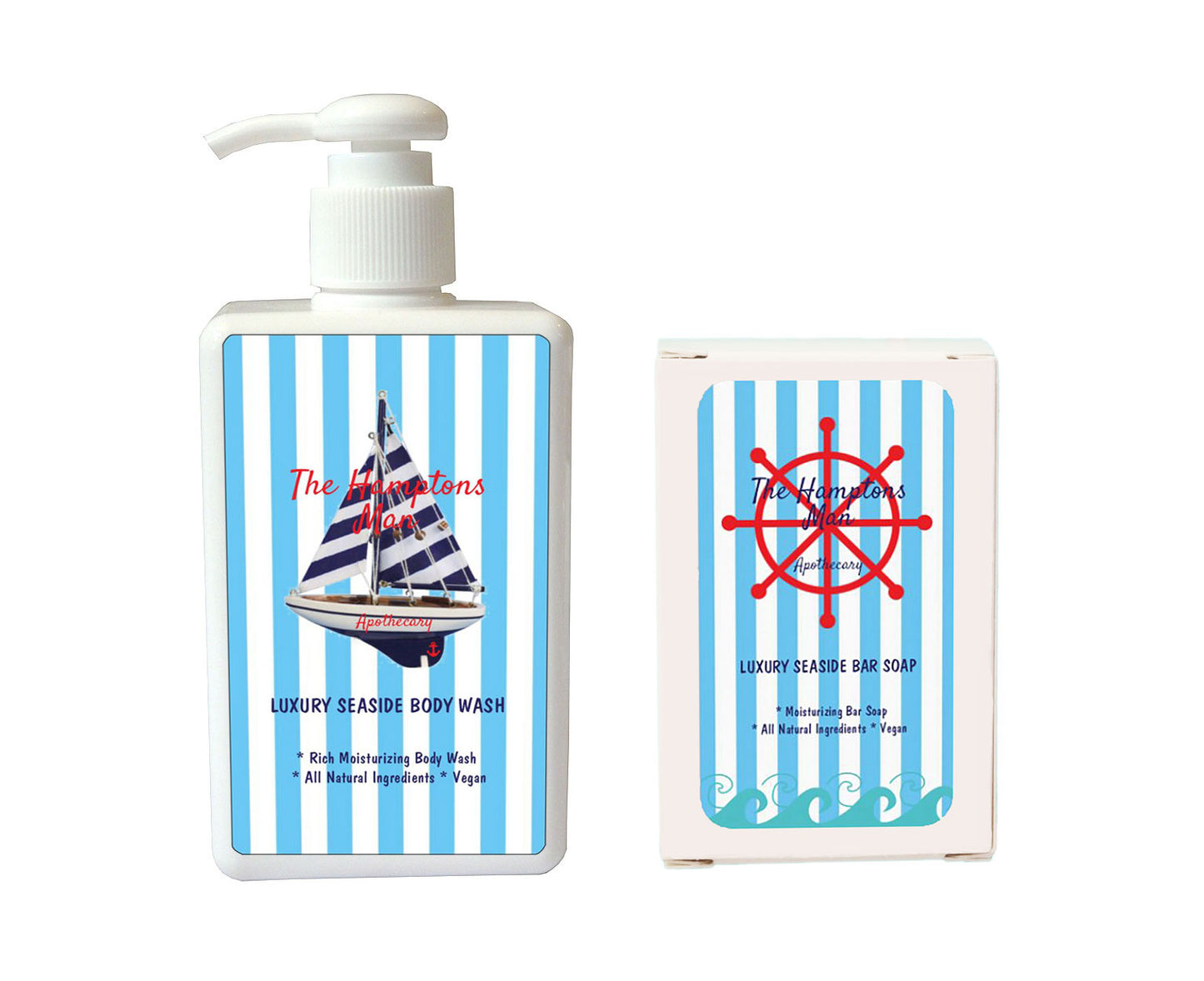 The Hamptons Man Sailboat Body Wash & Soap Gift Set