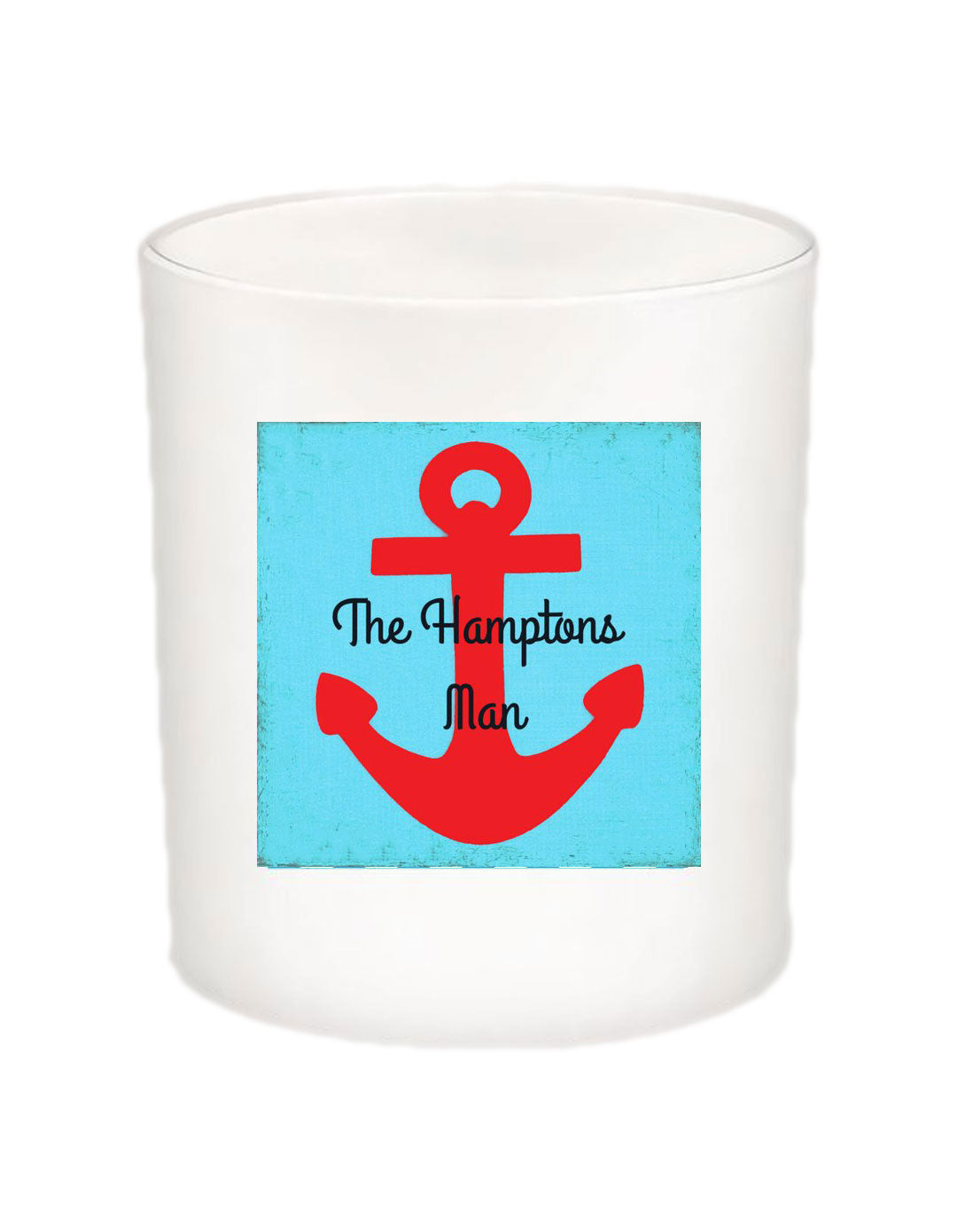 The Hamptons Man Red Anchor Candle Jar with Lid-Coconut Soy Wax