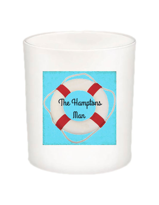 The Hamptons Man Life Preserver Candle Jar with Lid-Coconut Soy Wax