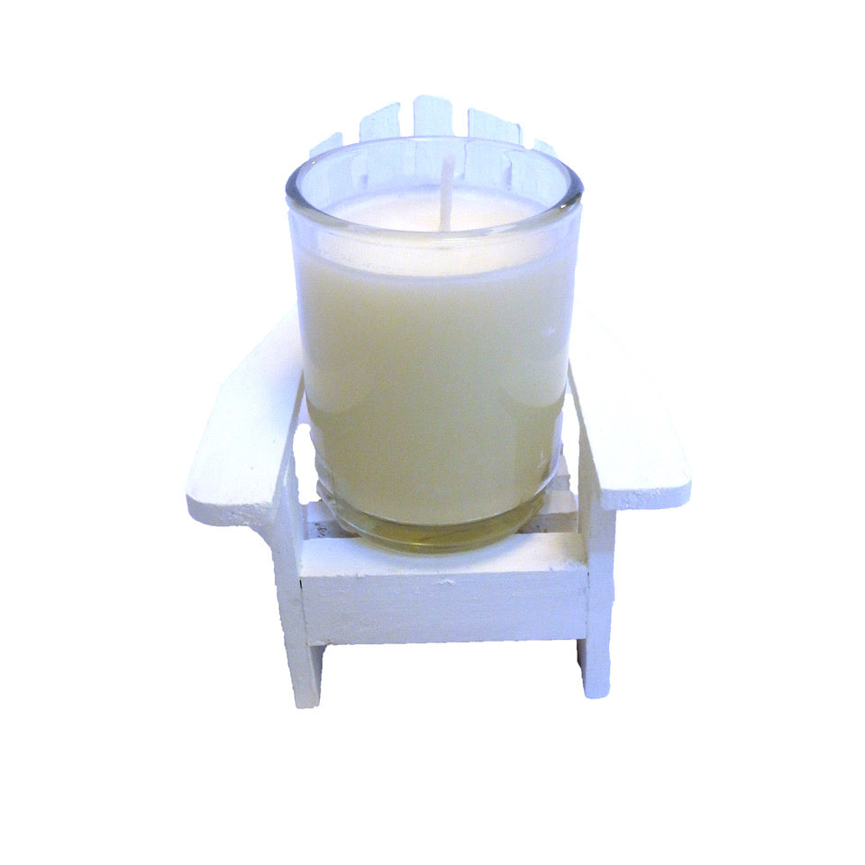 The Hamptons Man Classic White Adirondack Chair Candle-Coconut Soy Wax