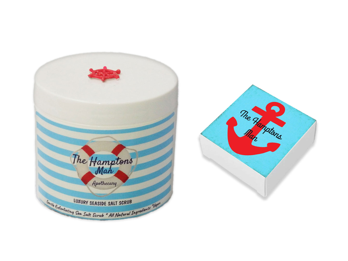 The Hamptons Man Salt Scrub and Anchor Soap Bar Set